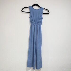 Zara cornflower blue jumpsuit cut out age 7